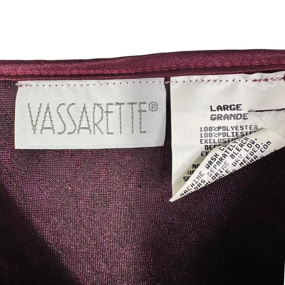 Vassarette Womens Burgundy Floral Burnout Velvet Camisole Tank Top Large RN90048 - Picture 13 of 16